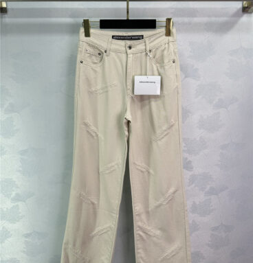 alexander wang light brown denim straight pants replica clothing