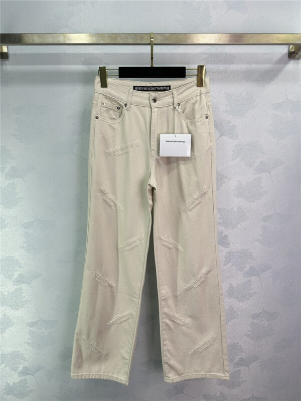 alexander wang light brown denim straight pants replica clothing