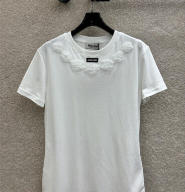 miumiu round neck short sleeve T-shirt replica designer clothes