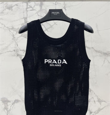 prada hollow knitted vest replica designer clothes