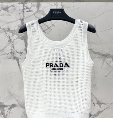 prada hollow knitted vest replica designer clothes
