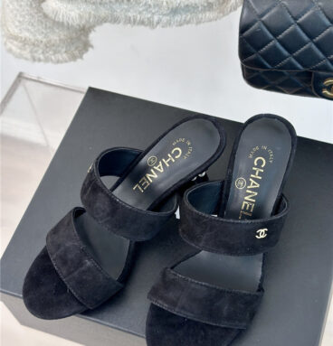 chanel pearl heel high heel slippers replica designer shoes