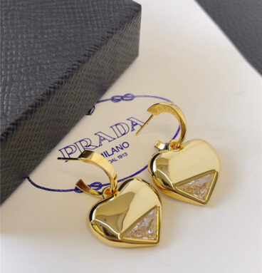 prada new triangle love earrings