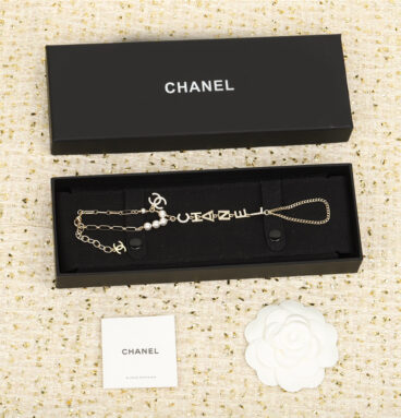 chanel letter pearl bracelet