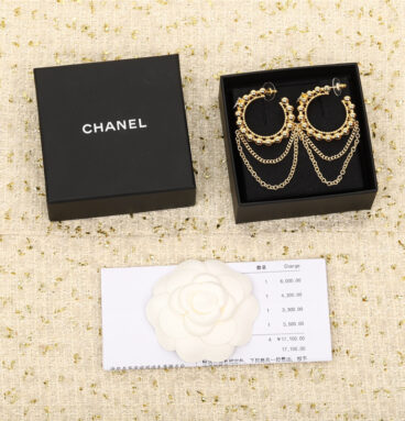 chanel double c diamond tassel earrings