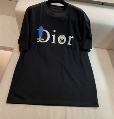 dior colorful letters logo short sleeve replica d&g clothing