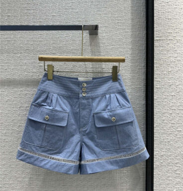 Chloé crocheted cutout blue shorts replica clothing