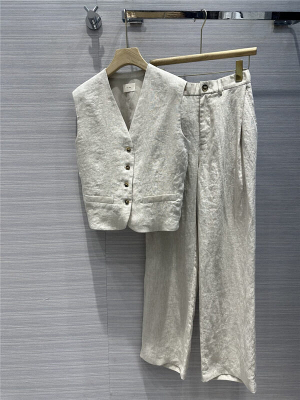 the row cotton and linen waistcoat suit replica designer clothes