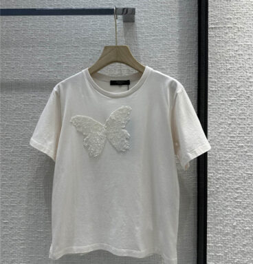 MaxMara embroidered butterfly cotton T-shirt replica clothing