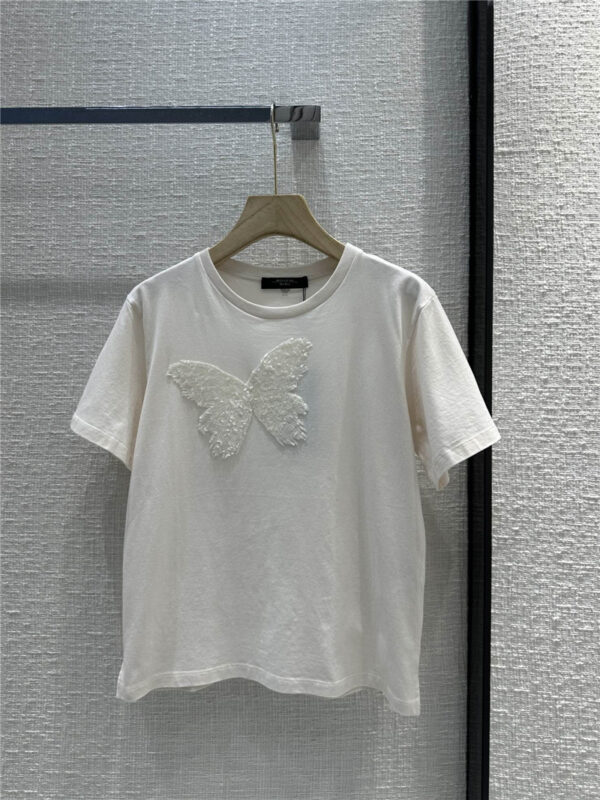 MaxMara embroidered butterfly cotton T-shirt replica clothing