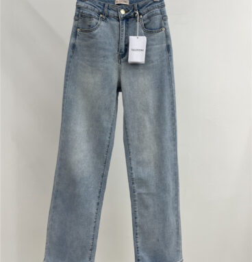 valentino high waist straight jeans replica clothes