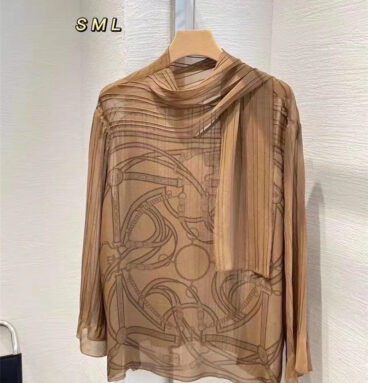 Hermès printed silk shirt replica designer clothes