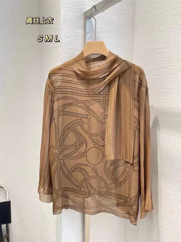 Hermès printed silk shirt replica designer clothes