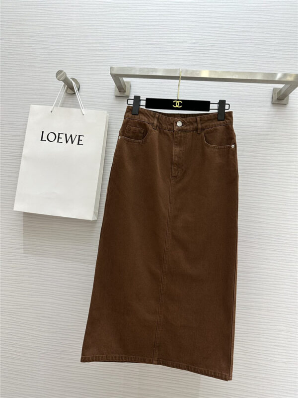 loewe denim skirt with slit design replica d&g clothing