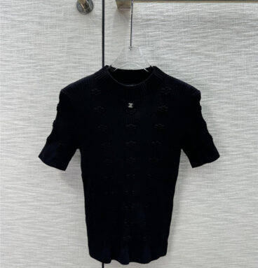 chanel solid color knitted short sleeve replica d&g clothing