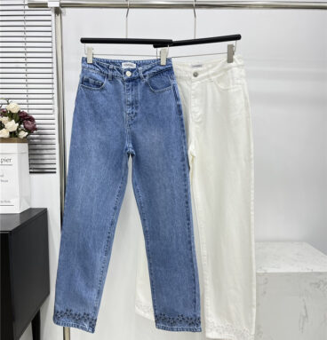 chanel hollow camellia jeans replica clothing sites