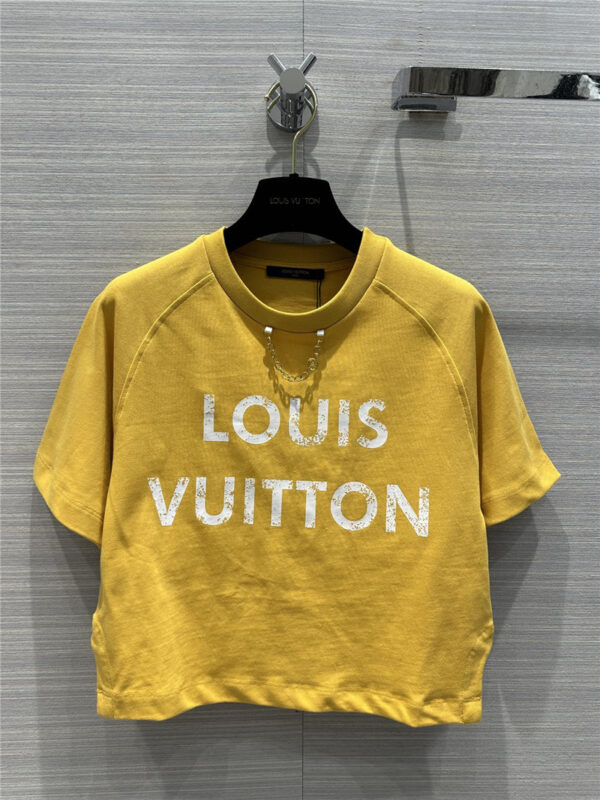 louis vuitton LV yellow slit short T replica clothing sites