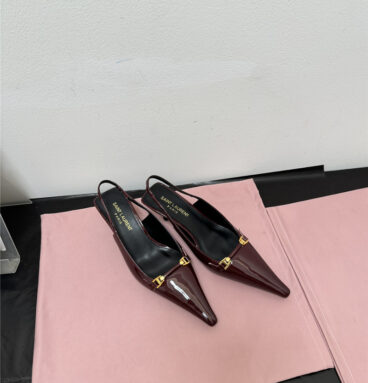 YSL pointed toe low heel pumps replica designer shoes