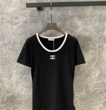 chanel knitted short sleeve top replica clothing