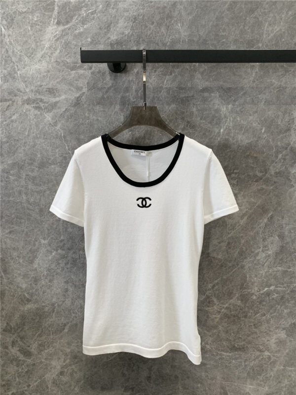 chanel knitted short sleeve top replica clothing