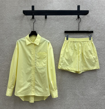 fendi long-sleeved shirt + high-waist casual pants replica clothes