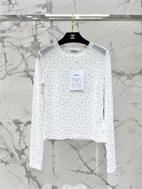 chanel xiaoxiang letter mesh top replica designer clothes