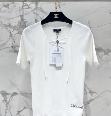 chanel three-dimensional cut knitted short-sleeved replica clothes