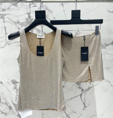 YSL hot diamond vest + skirt suit replica clothing sites