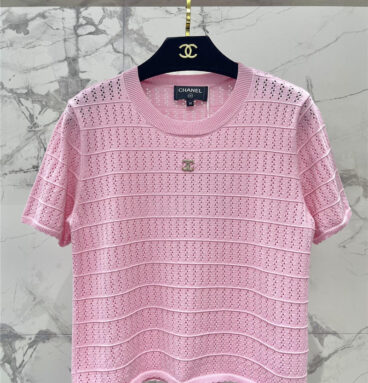 chanel knitted round neck short sleeve replica clothing