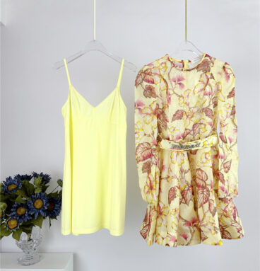 zimm floral pattern long sleeve mini dress replica clothing