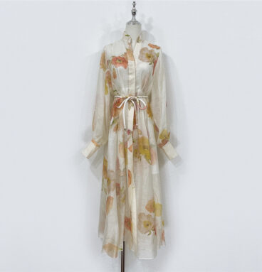 zimm silk and linen printed coat dress replica d&g clothing