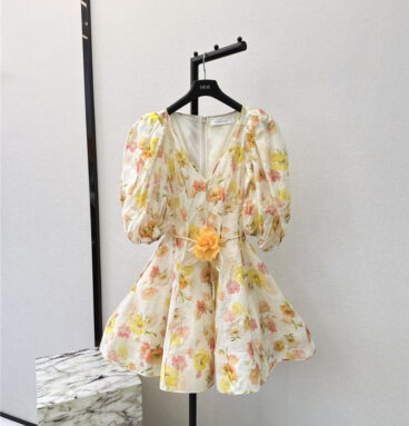 zimm linen print dress replica designer clothes