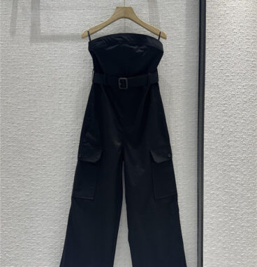 YSL workwear style tube top jumpsuit replica clothing
