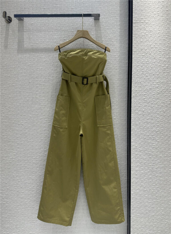 YSL workwear style tube top jumpsuit replica clothing
