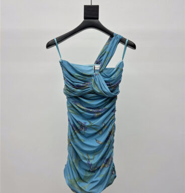 YSL blue iris dress replica designer clothes
