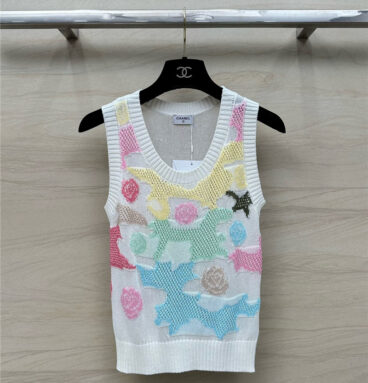 chanel knitted vest top replica designer clothes