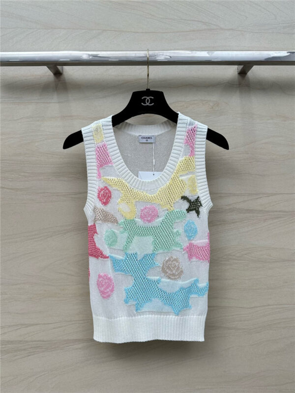 chanel knitted vest top replica designer clothes