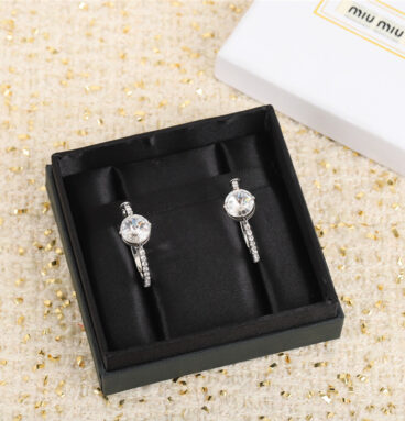 miumiu full diamond single large diamond earrings