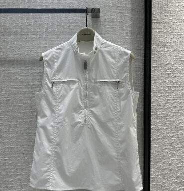 Burberry zipper stand collar sleeveless shirt replica clothing