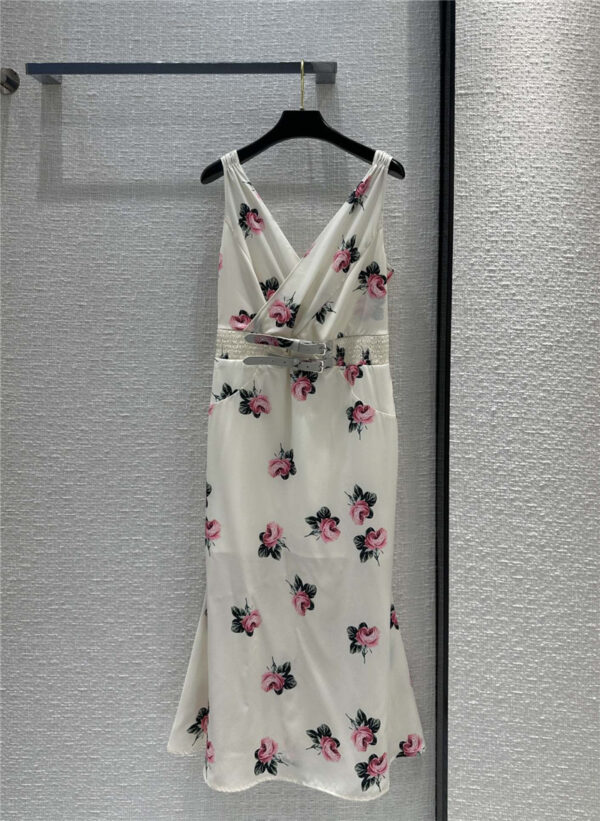 prada floral print french dress replica designer clothes