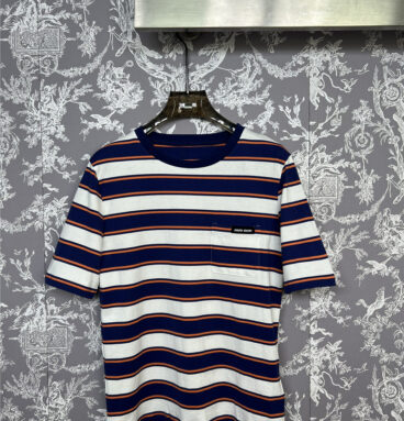 miumiu new striped short-sleeved T-shirt replica clothing sites