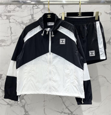 chanel contrasting color jacket + shorts set replica clothes