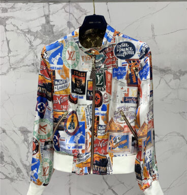 louis vuitton LV reversible mulberry silk jacket replica clothing