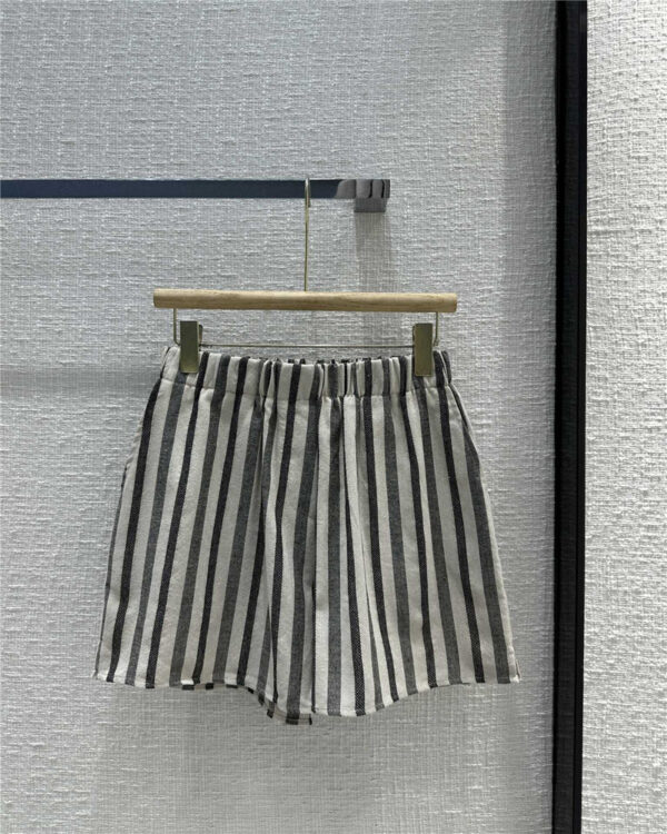 loro piana linen cotton striped straight shorts replica clothes