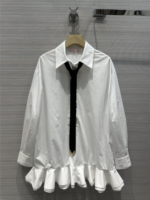 valentino ruffle lace shirt dress replica clothes