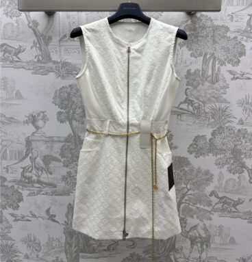 louis vuitton LV jacquard waist chain vest dress replica clothing