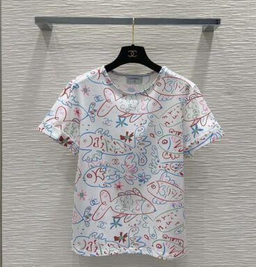 chanel printed letter logo T-shirt replica designer clothes
