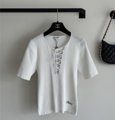 chanel lace up short sleeve replica clothing sites
