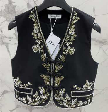 dior embroidered butterfly vest replica clothing sites