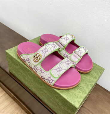 gucci velcro flat sandals replica designer shoes